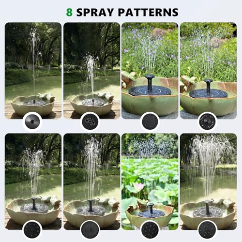 Solar Powered Ceramic Bird Bath for Outdoors (Green and Black)