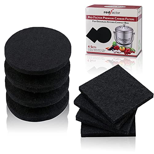 8 Pack Extra Thick Charcoal Filters for Kitchen Compost Bins