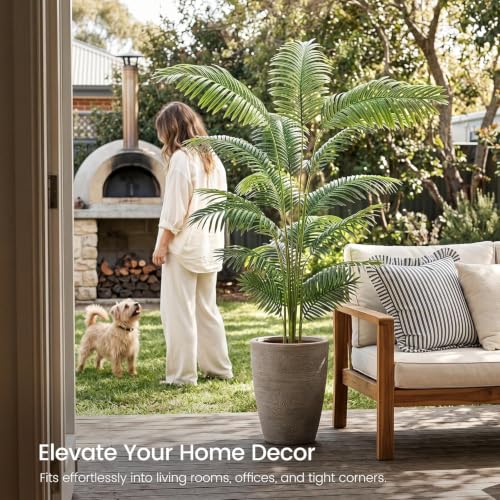 7ft 2 Pack Artificial Areca Palm Plants in Pots (2 Count)