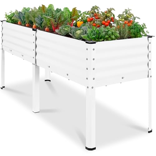 72x24x30in Non Toxic Galvanized Raised Garden Bed (72x24x30in / White)