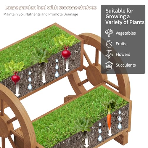 Wooden Wagon Planters for Outdoor Plants