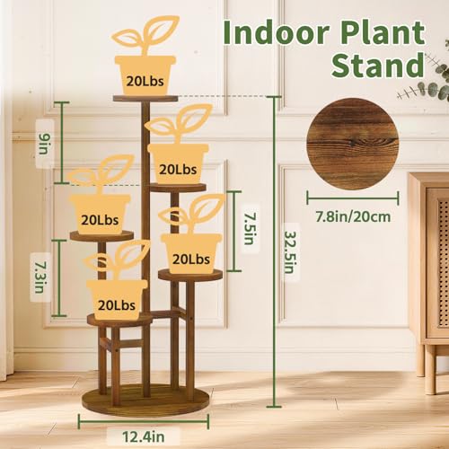 Wood Small Plant Stand Table Tall for Indoor Corner
