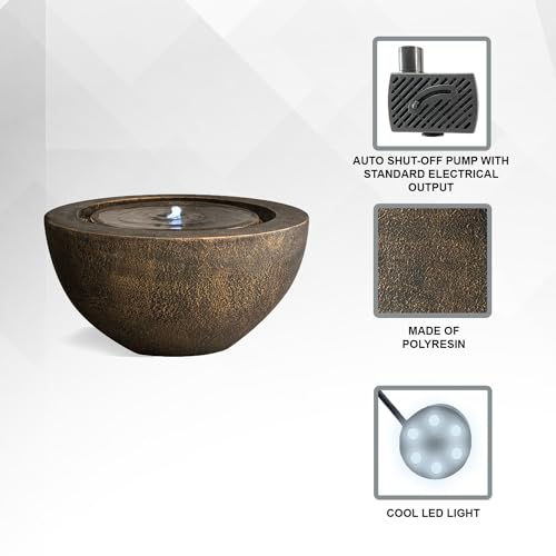 9.65" H Round Sphere Water Fountain Indoor (Bronze / 9.65"H)