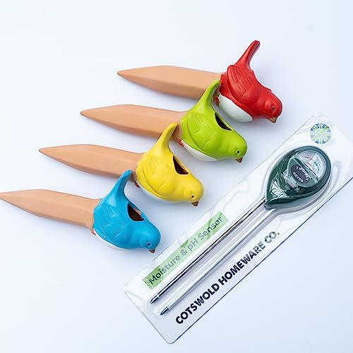 4 Terracotta Bird Plant Watering Devices Plant Waterer Self Watering Terracotta Bird Spikes Self Watering Planter Insert Free Moisture Meter