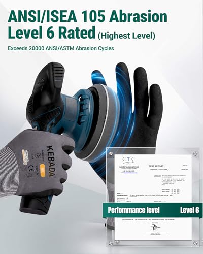 W2 Touchscreen Safety Work Gloves for Men & Women (Storm Grey (6 Pairs) / X-Small)