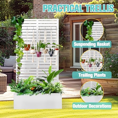 Metal Planter Box with Trellis