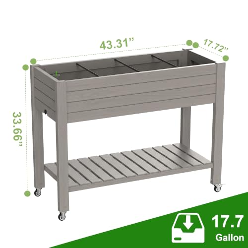 Elevated Resin Raised Garden Bed (Medium Grey / 43.31*17.72*33.66)