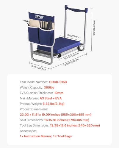 Large Folding Garden Kneeler and Seat Heavy Duty