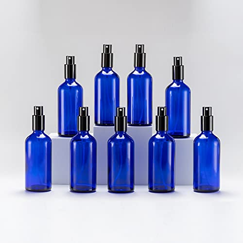 Blue Glass Spray Bottles 4oz (9 Count)