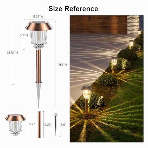 Solar Pathway Lights Outdoor (6 Count)