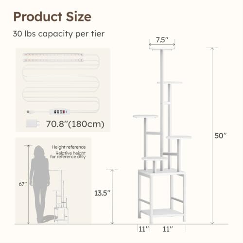 Plant Stand Indoor with Grow Light