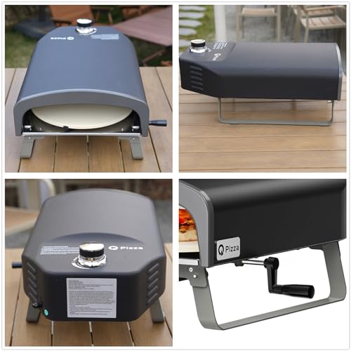 Portable Propane Pizza Oven with Manual Rotating Stone