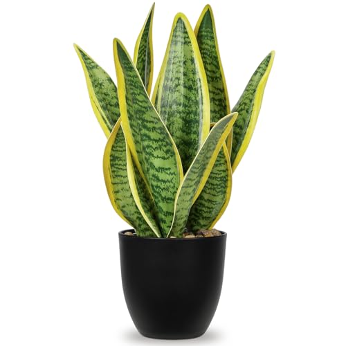 Artificial Snake Plant Potted Faux Sansevieria Trifasciata Plants