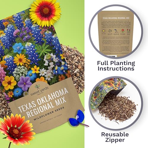 Texas Oklahoma Wildflower Seeds Mixture (60000 Count)