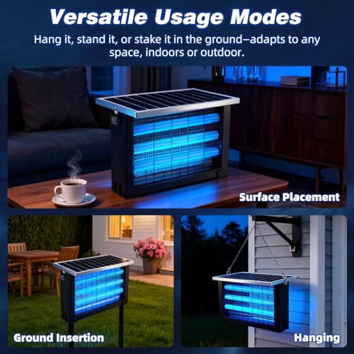 Powerful Large Solar Bug Zapper for 3000 sq.ft with 13FT Extension Cord (13W for 3000 sq.ft)