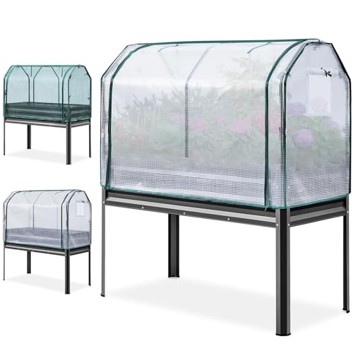Large Raised Garden Bed with Legs & Cover & Netting 48×24×56 in