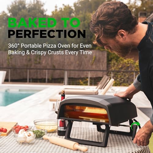 Outdoor Pizza Oven with 360° Rotating Pizza Stone