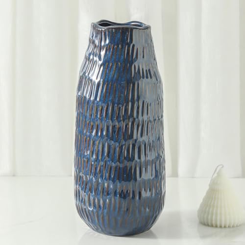 Blue Ceramic Vase for Home Decor
