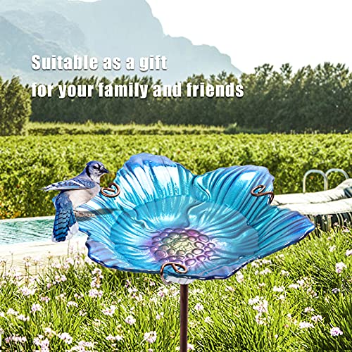 26" Glass Bird Bath