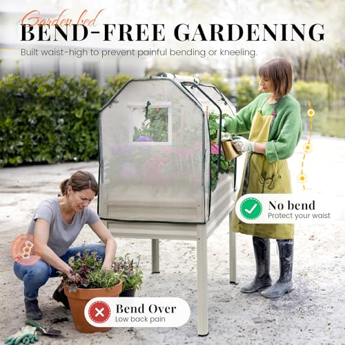 Large Raised Garden Bed with Large & Cover 48×24×56 in