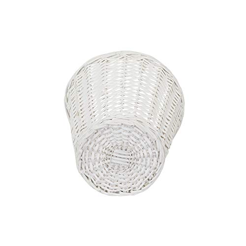 Wicker Waste Basket with Willow Weave and Plastic Liner