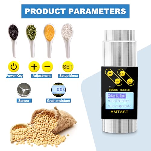 Portable Grain Moisture Meter Seed Humidity Meter for 18 Kinds Farm Crops
