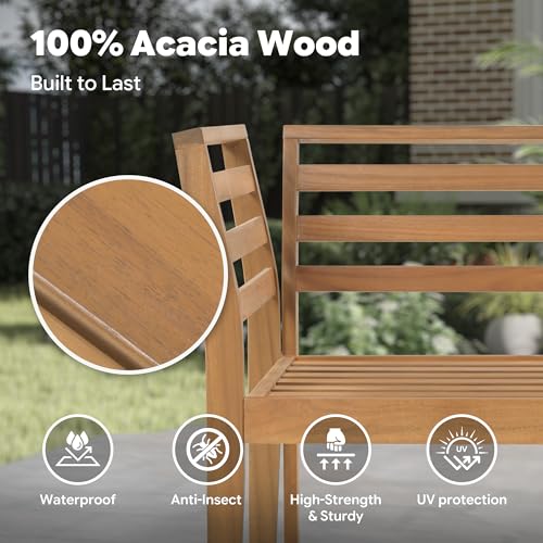 5 Piece Acacia Wood Patio Sectional Set (5 Count)