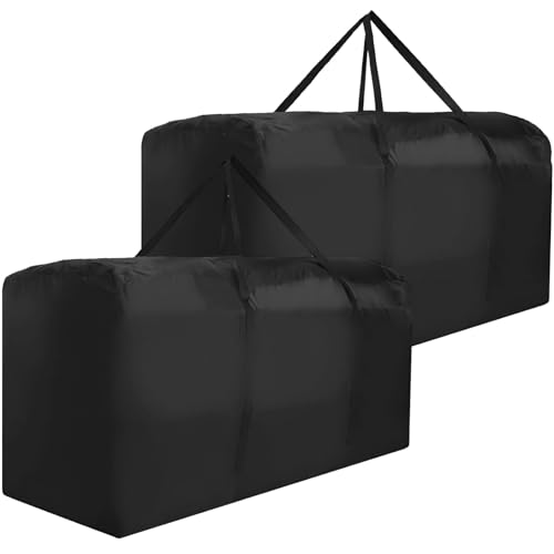 Outdoor Cushion Storage Bag Waterproof Extra Large Protective Zippered Patio Cushion Storage Bags Furniture Storage Bag with Handles (2 Count)