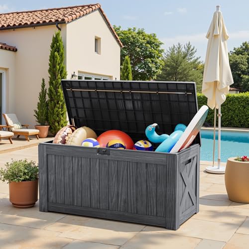 Outdoor Storage Box 120 Gallon Storage Bin with Lid for Patio Furniture