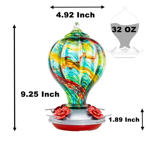 Hummingbird Feeders Blown Glass Hummingbird Feeder