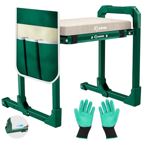 Garden Kneeler and Seat Foldable Gardening Stool with Extendable Legs
