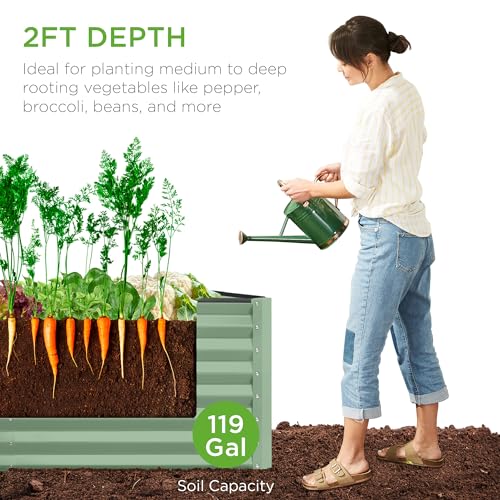 4x2x2ft Outdoor Metal Raised Garden Bed