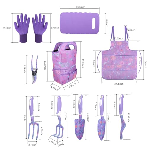 Purple Garden Tools Set 10 Pieces (purple)