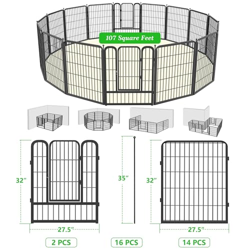 Garden Fence with Gate Metal Fencing Outdoor for Yard (1578.6 Sq Ft)