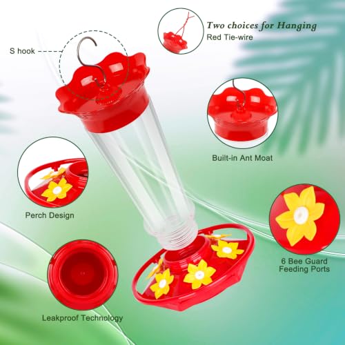 10oz Plastic Hummingbird Feeders for Outdoors (2 Count)