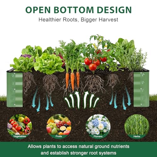 2 Pack 4x2x1 Ft Galvanized Raised Garden Bed (2 Count)