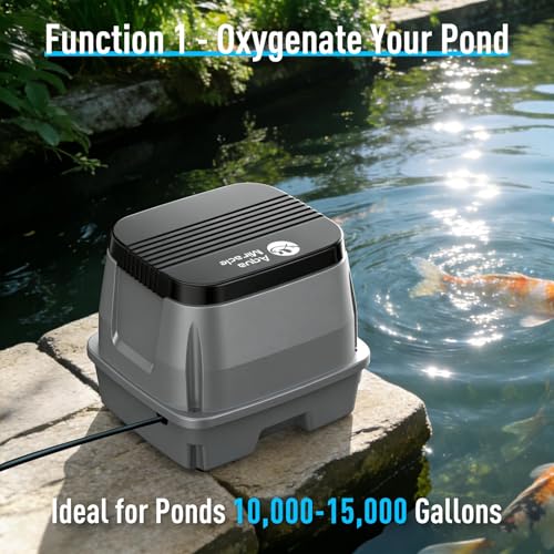 Koi Pond Aerator Pond Air Pump for Outdoor Ponds 10000
