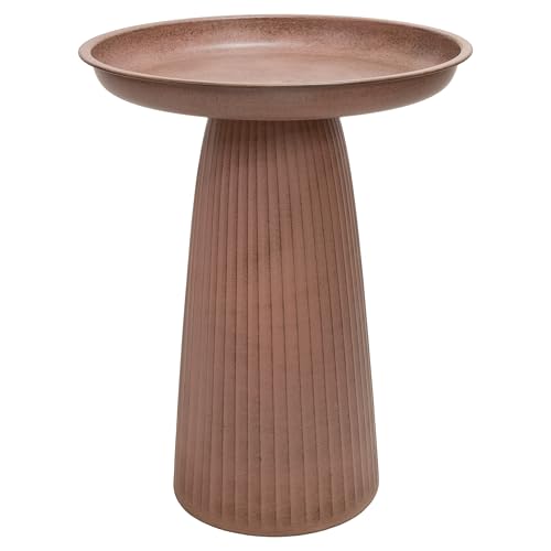 Sunnydaze Gleeful Garden 23" Tall Metal Modern Bird Bath for Outside