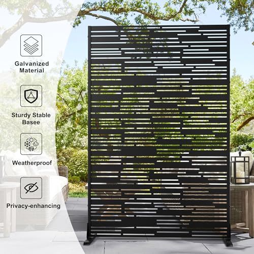 Metal Privacy Screen Outdoor 72" H×47" W