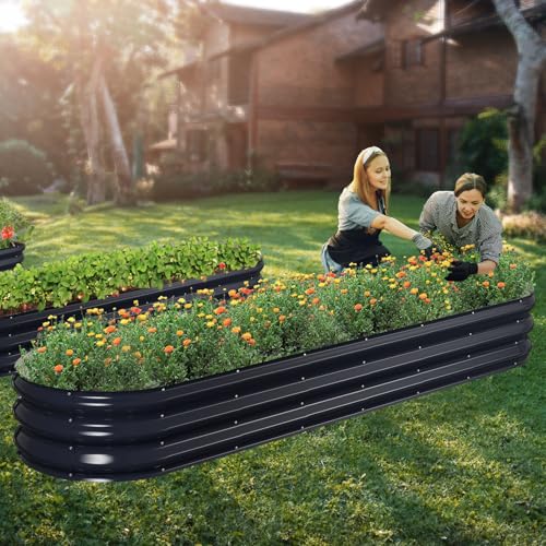 Raised Garden Bed Kit (Navy Blue / 8×2×1 ft)