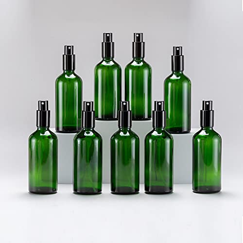 Green Glass Spray Bottles 4oz (9 Count)