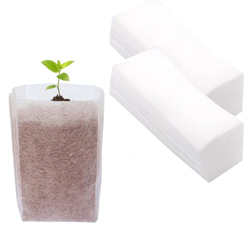 3 8 Gallon 300PCS 7×7.8 Inch Breathable Plant Grow Bags (White / 7"x7.87"/300PCS)