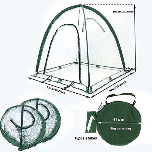 Pop Up Greenhouse Cover Flower House (36.2"L x 36.2"W x 39"H)