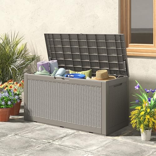 130 Gallon Waterproof Large Resin Deck Box