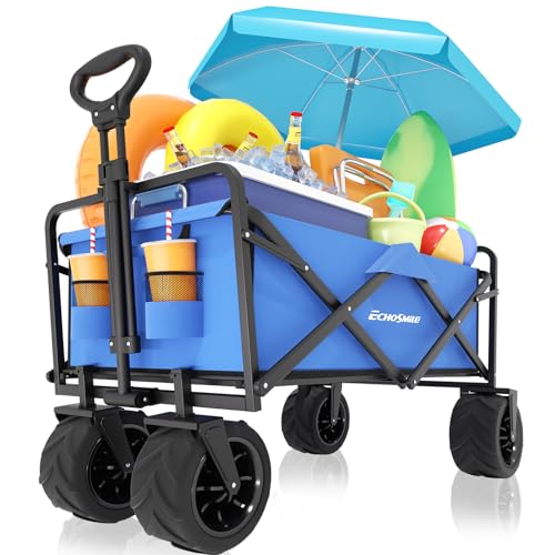 Wagons Carts Foldable Heavy Duty 350Lbs Capacity (Blue-arrow)