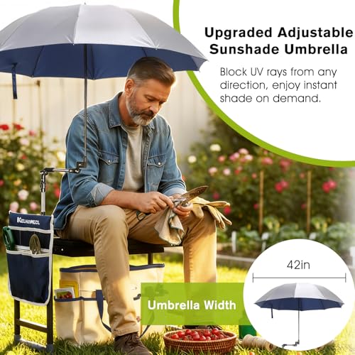 Garden Kneeler and Seat with Umbrella
