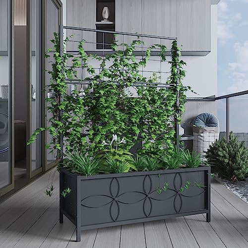Sturdy Raised Garden Bed with Trellis