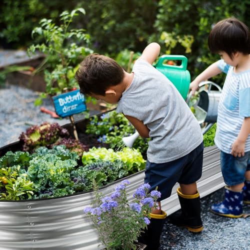 2 Pcs 6×3×1ft Oval Raised Garden Bed (2 Count)
