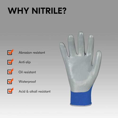 10Pairs Non Slip Safety Work Gloves (10 Count)