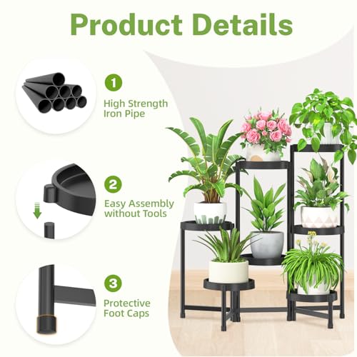 7 Tier Folding Plant Stand Indoor Outdoor (7 Count)